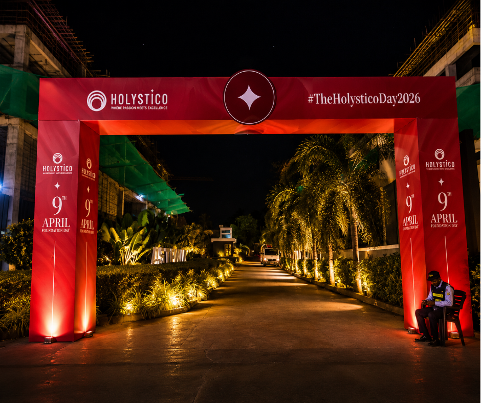 Illuminated Branded Entrance Archway at Holystico Day
